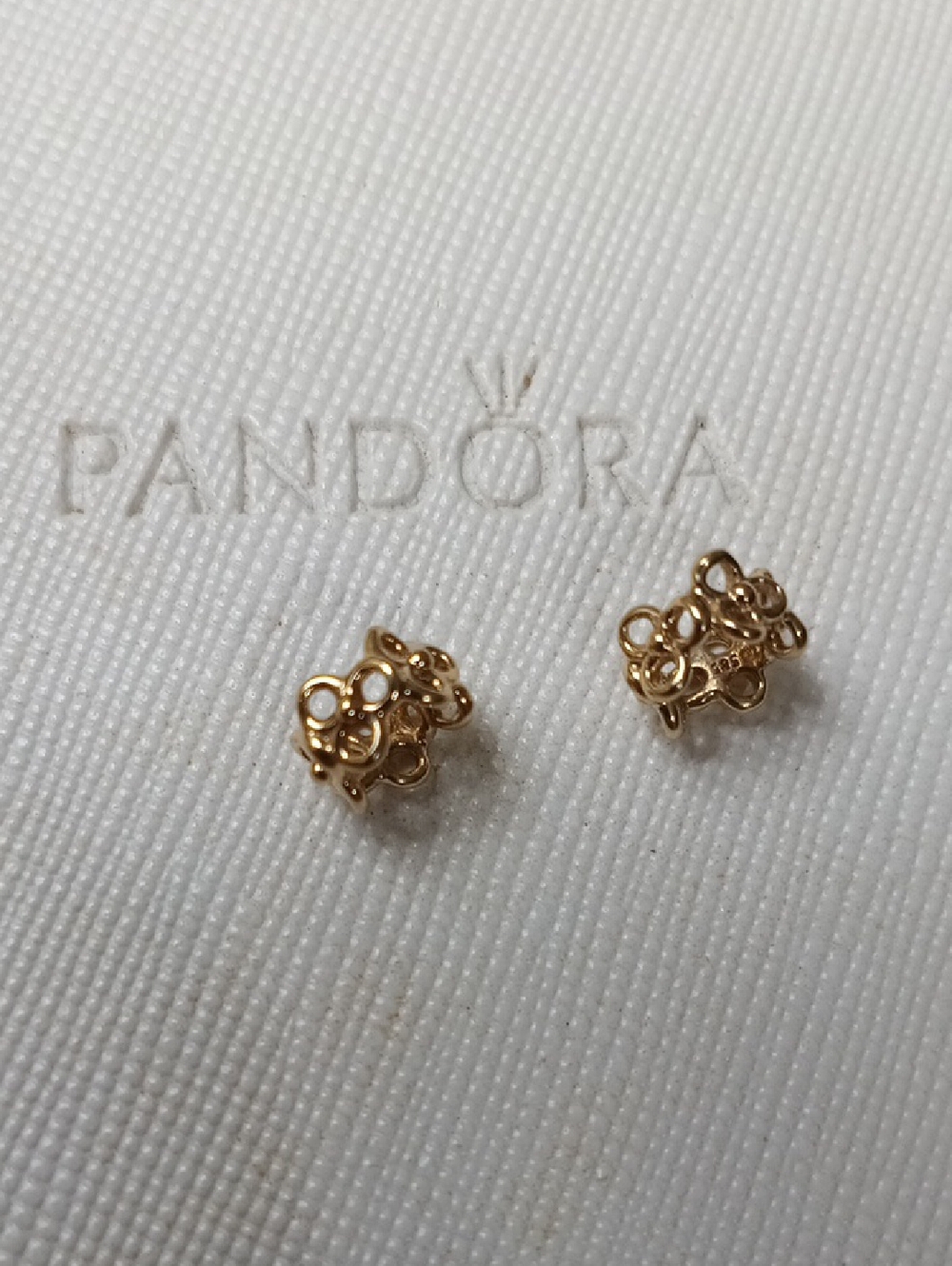 Two Pandora 14k Solid Gold Vintage Trinity Spacers - Picture 3 of 5